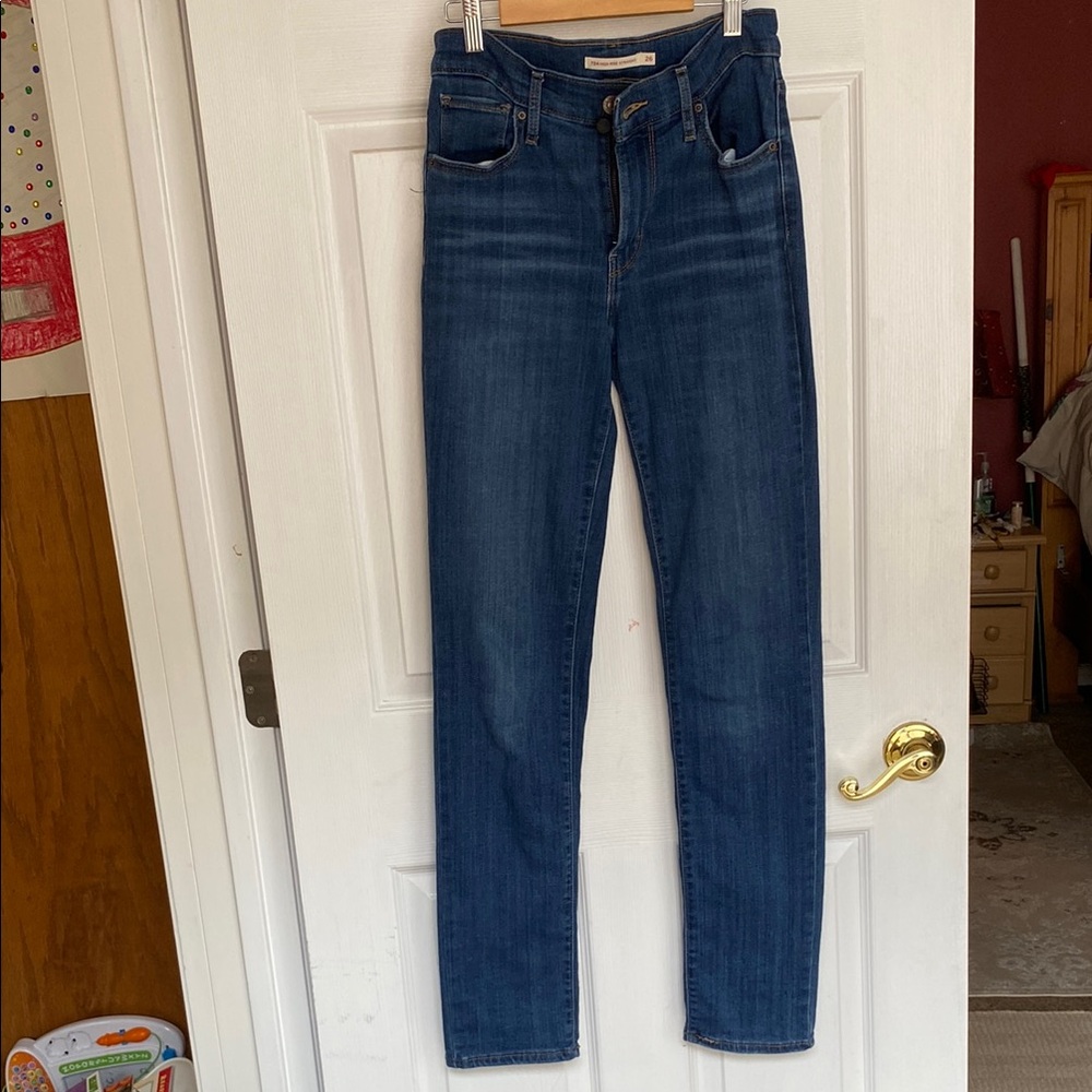 Levi's 724 Blue high rise Straight Leg Jeans Classic Style
